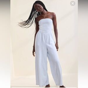 Aerie Strapless Smocked Jumpsuit